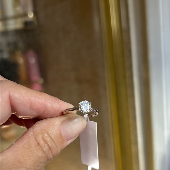 Moissanite Jewelry - Stunning Moissanite Silver Solitaire Ring one carat